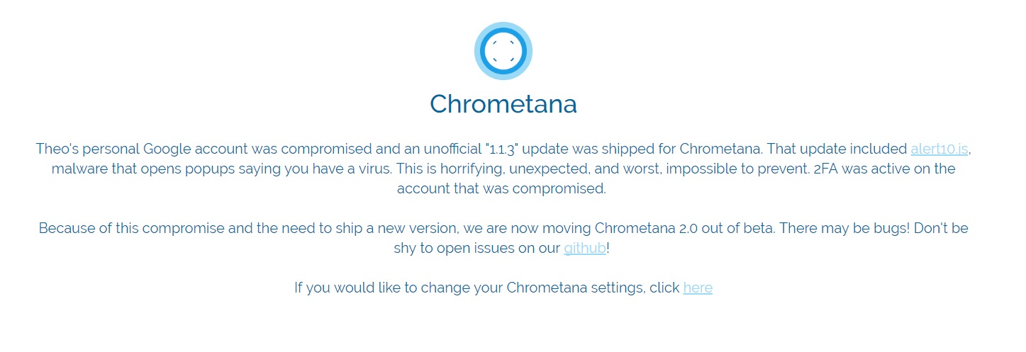 Chrometana hacked